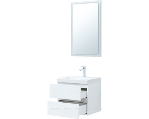 Мебель для ванной Aquanet Беркли 50 белый глянец (2 ящика)