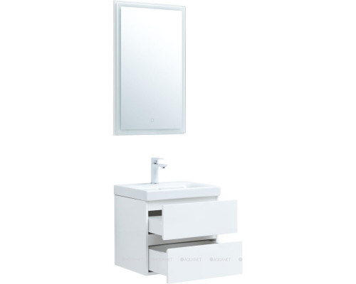 Мебель для ванной Aquanet Беркли 50 белый глянец (2 ящика)