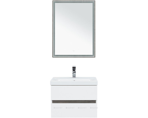 Мебель для ванной Aquanet Беркли 60 белый/дуб рошелье (зеркало дуб рошелье)