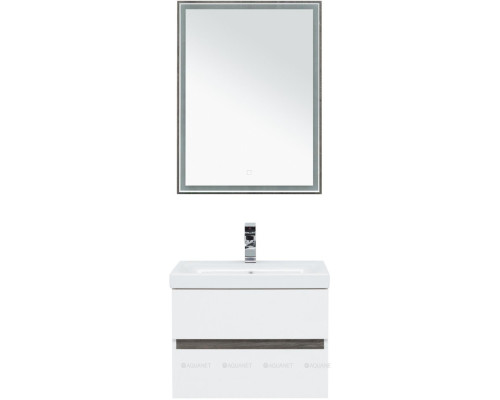 Мебель для ванной Aquanet Беркли 60 белый/дуб рошелье (зеркало дуб рошелье)
