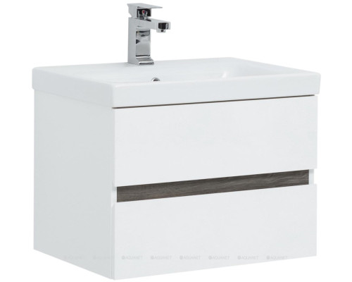 Мебель для ванной Aquanet Беркли 60 белый/дуб рошелье (зеркало дуб рошелье)