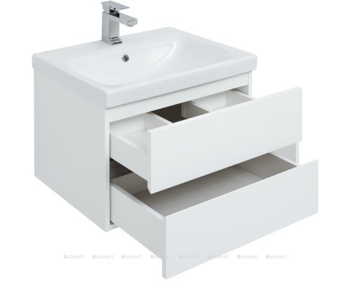 Мебель для ванной Aquanet Беркли 60 белый/дуб рошелье (зеркало дуб рошелье)