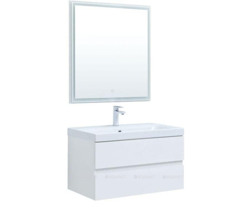 Мебель для ванной Aquanet Беркли 80 белый глянец (2 ящика)