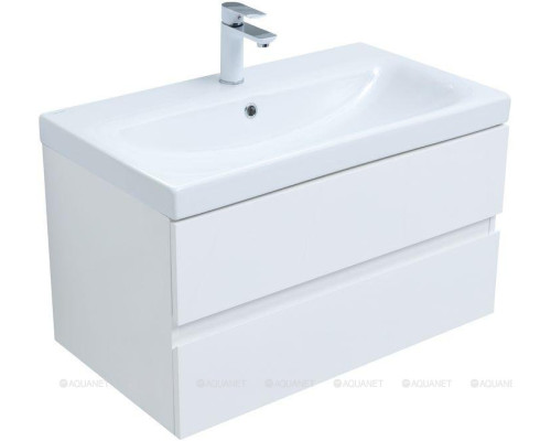 Мебель для ванной Aquanet Беркли 80 белый глянец (2 ящика)