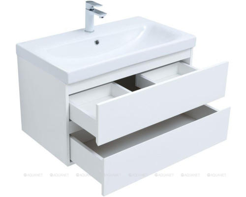 Мебель для ванной Aquanet Беркли 80 белый глянец (2 ящика)