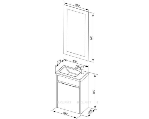 Мебель для ванной Aquanet Дувр 45 белый