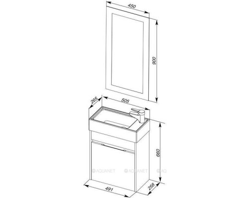 Мебель для ванной Aquanet Лидс 50 эвкалипт мистери