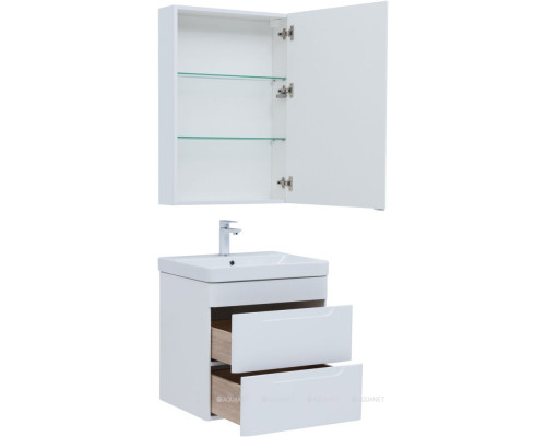 Мебель для ванной Aquanet София 60 белый глянец (2 ящика)