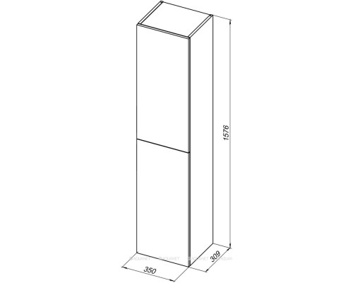 Пенал Aquanet Алвита New 35 белый матовый