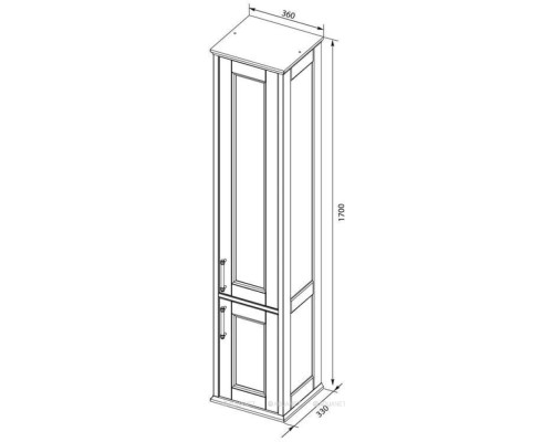 Пенал Aquanet Бостон 36 L белый матовый