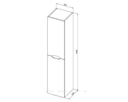 Пенал Aquanet Практика 30 белый матовый