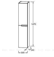 Пенал Jacob Delafon Nona 30 EB1892LRU-G1C белый глянцевый