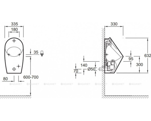 Писсуар подвесной Jacob Delafon Patio E1547-00 с датчиком подачи воды, белый
