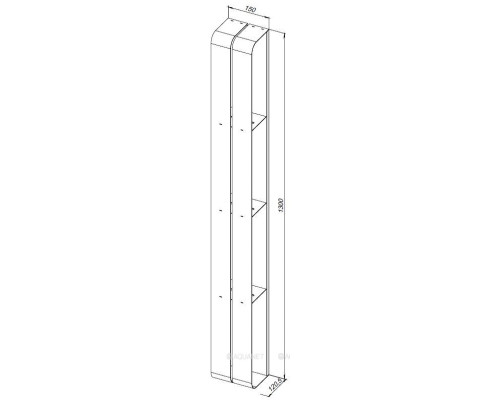Полка Aquanet Магнум H 15x130 черная матовая, вертикальная