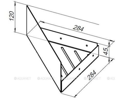 Полка Aquanet Магнум Н 28x28 белая матовая, угловая
