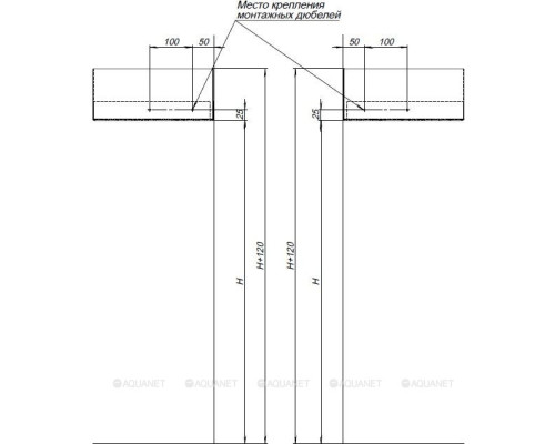 Полка Aquanet Магнум Н 28x28 белая матовая, угловая