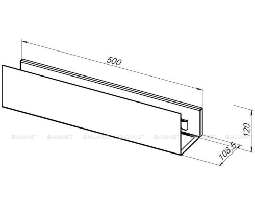 Полка Aquanet Магнум Н 50x12 белая матовая, с крючками