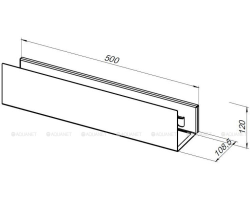 Полка Aquanet Магнум Н 50x12 черная матовая, с крючками