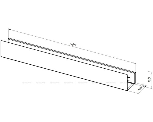 Полка Aquanet Магнум Н 90x12 белая матовая, с крючками