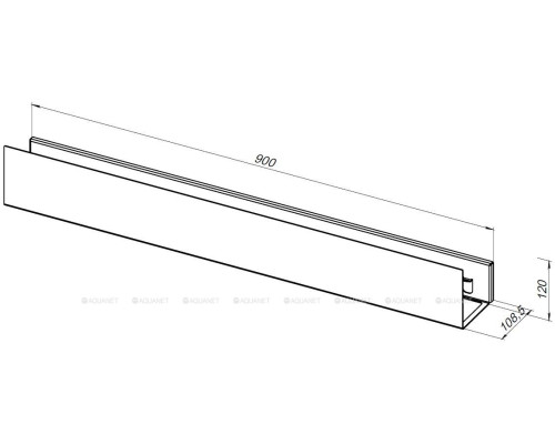 Полка Aquanet Магнум Н 90x12 черная матовая, с крючками