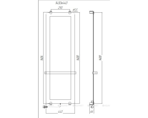 Полотенцесушитель электрический Allen Brau Infinity 140x44 с зеркалом, рейлингом 2.0 и креплением, черный матовый