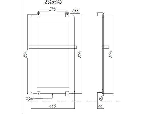 Полотенцесушитель электрический Allen Brau Infinity 80x44 с рейлингом 2.0 и креплением, серебро браш