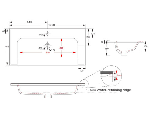 Раковина Aquanet Alba 100