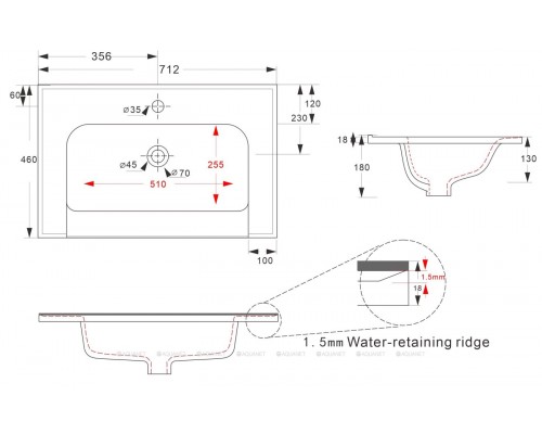 Раковина Aquanet Alba 70