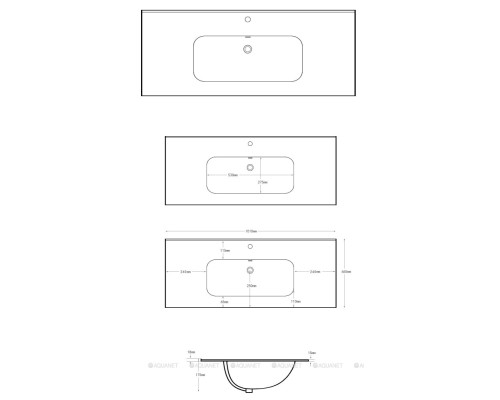 Раковина Aquanet Flat 100 белая матовая
