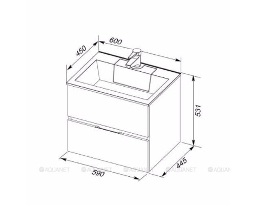 Раковина для тумбы Aquanet Фортуна 60