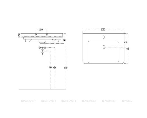 Раковина для тумбы Sanovit Luxury 105 11105-KL