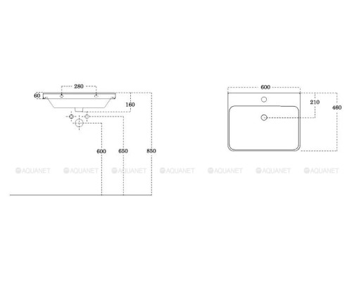 Раковина для тумбы Sanovit Luxury 60 11060-KL
