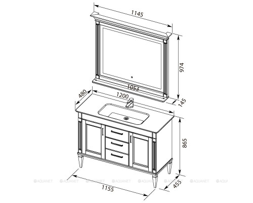Раковина для тумбы Sanovit Sharp 120 14120-KL