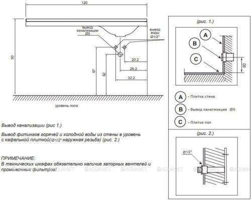 Раковина Dolomite Белуччи 120 R