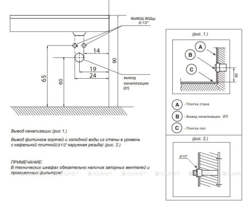 Раковина Dolomite Фишка 60 R