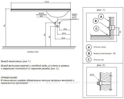 Раковина Dolomite Фридом 110 R