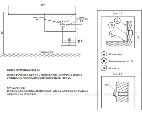 Раковина Dolomite Персона 120 R