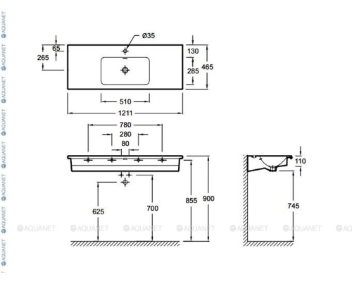 Раковина Jacob Delafon Vox 120 EB2101-DD2