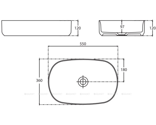 Раковина накладная Allen Brau Fantasy 55 4.11022.20 белый глянец