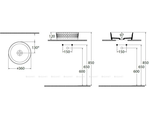 Раковина накладная Allen Brau Fantasy Romb 36 4.11033.AN антрацит