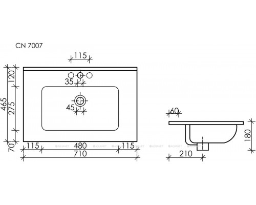 Раковина накладная Ceramicanova Element 70 CN7007