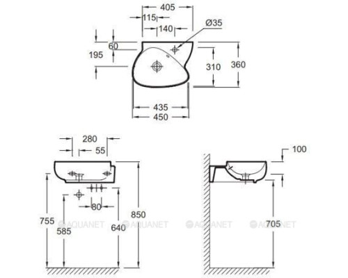Раковина накладная Jacob Delafon Nouvelle Vague 45 EGK112-00 белый