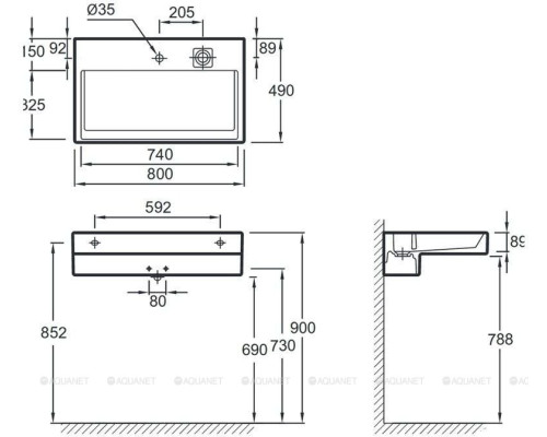 Раковина накладная Jacob Delafon Terrace 80 EXD112-00