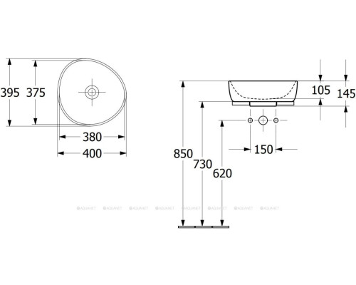 Раковина накладная Villeroy & Boch Antao 40 4A7240R7 черный