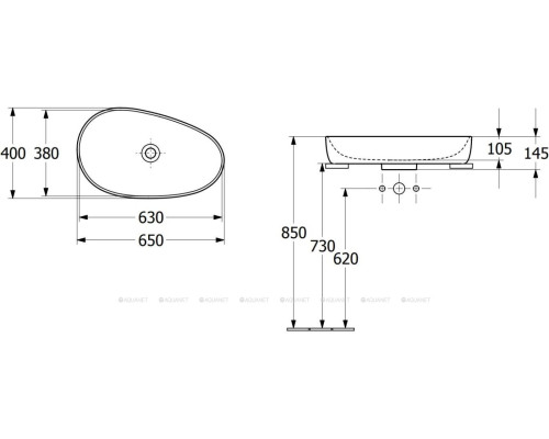 Раковина накладная Villeroy & Boch Antao 65 4A7465R1 альпийский белый