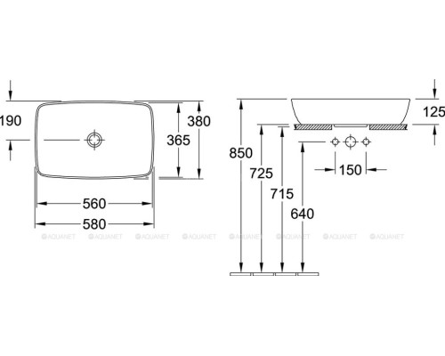 Раковина накладная Villeroy & Boch Artis 41725801