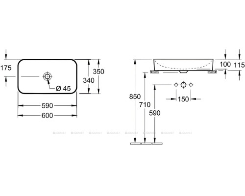 Раковина накладная Villeroy & Boch Finion 60 414361R1