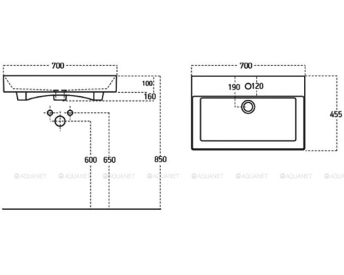 Раковина Sanovit Slim Synergy 70 17070 черный матовый