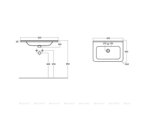 Раковина Sanovit Urban 60 12060-KL