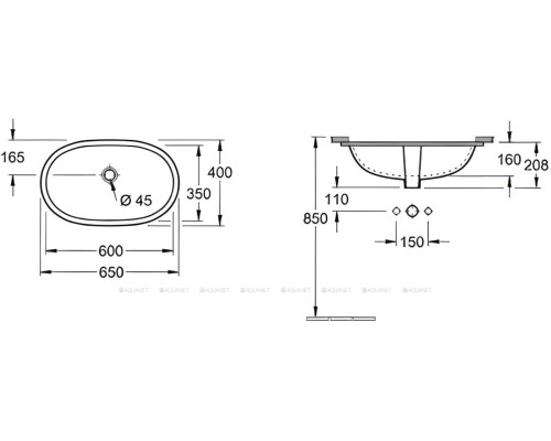 Раковина Villeroy & Boch O.Novo 65 416260R1